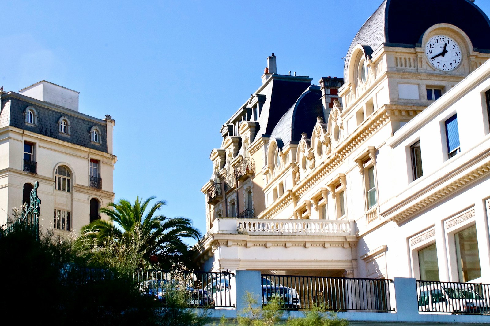 a large building with a clock on the top of it